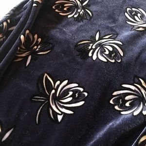 Blue Velvet Pencil Skirt